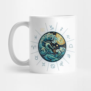 ZODIAC Aquarius - Astrological AQUARIUS - AQUARIUS - ZODIAC sign - Van Gogh style - 9 Mug